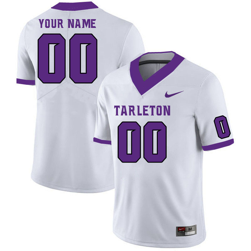 Custom Tarleton State Texans Name And Number College Football Jerseys Stitched Sale-White - Click Image to Close